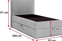 Łóżka Młodzieżowe|Łóżka Ze Stelażem></noscript>BROMARKT Beżowe łóżko do pokoju dziecka 80x200 cm kontynentalne z pojemnikiem MALIBU