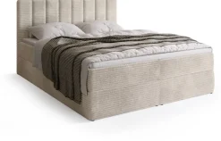 Łóżka Małżeńskie|Łóżka Ze Stelażem>BROMARKT Beżowe łóżko kontynentalne do sypialni 160x200 cm DENVER sztruks