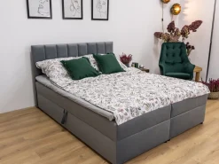 Meble Młodzieżowe|Łóżka Młodzieżowe></noscript>BROMARKT Beżowe łóżko kontynentalne 140x200 cm z pojemnikiem DENVER