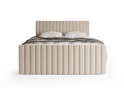 Łóżka Małżeńskie|Łóżka Ze Stelażem></noscript>BROMARKT Beżowe łóżko kontynentalne 140x200 cm z pojemnikiem na pościel DREAM DUO