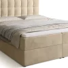 Łóżka Małżeńskie|Łóżka Ze Stelażem>BROMARKT Beżowe łóżko kontynentalne 160x200 cm z pojemnikiem na pościel DETROIT