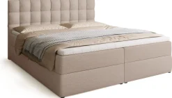 Łóżka Małżeńskie|Łóżka Ze Stelażem>BROMARKT Beżowe łóżko kontynentalne 180x200 cm do sypialni z pojemnikiem DETROIT