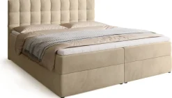 Łóżka Małżeńskie|Łóżka Ze Stelażem>BROMARKT Beżowe łóżko kontynentalne 180x200 cm z pojemnikiem na pościel DETROIT