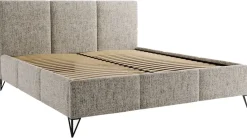 Łóżka Kontynentalne|Łóżka Małżeńskie></noscript>UNISTYL MEBLE Beżowe łóżko sypialniane LORIO 140x200 cm z pojemnikiem na pościel