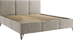 Łóżka Kontynentalne|Łóżka Małżeńskie></noscript>UNISTYL MEBLE Beżowe łóżko sypialniane LORIO 140x200 cm z pojemnikiem na pościel