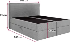 Łóżka Młodzieżowe|Łóżka Ze Stelażem></noscript>BROMARKT Beżowe łóżko tapicerowane kontynentalne 140x200 cm do sypialni MALIBU