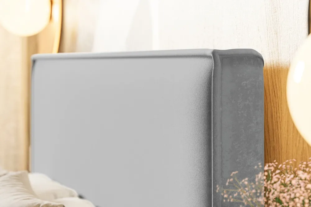 Meble Młodzieżowe|Łóżka Młodzieżowe>Riban Beżowe łóżko tapicerowane 140x200 cm sztruksowe z pojemnikiem PARISIO