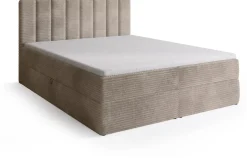 Łóżka Małżeńskie|Łóżka Ze Stelażem></noscript>BROMARKT Beżowe sztruksowe łóżko kontynentalne 160x200 cm DENVER