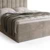 Łóżka Małżeńskie|Łóżka Ze Stelażem>BROMARKT Beżowe sztruksowe łóżko kontynentalne 180x200 cm DENVER