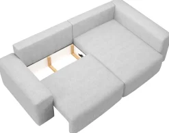 Narożniki></noscript>BROMARKT Beżowy narożnik boucle z funkcją spania CAMILO DUO