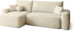Meble Dla Dzieci|Meble Młodzieżowe></noscript>BROMARKT Beżowy narożnik boucle z funkcją spania do salonu CARMELLO DUO