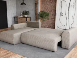 Meble Dla Dzieci|Narożniki>BROMARKT Beżowy narożnik do salonu rozkładany z funkcją spania ROMEO