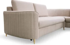 Narożniki></noscript>LASKI Beżowy narożnik do salonu w stylu glamour LOURE