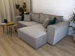 Meble Dla Dzieci|Meble Młodzieżowe></noscript>BROMARKT Beżowy narożnik do salonu z funkcją spania PEDRO