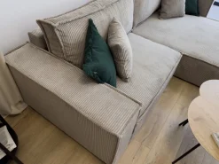 Meble Dla Dzieci|Meble Młodzieżowe></noscript>BROMARKT Beżowy narożnik do salonu z funkcją spania PEDRO