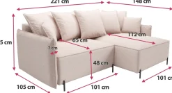 Meble Dla Dzieci|Narożniki></noscript>BROMARKT Beżowy narożnik loft na nóżkach nowoczesny do salonu BOCCO