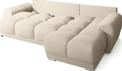 Narożniki>BROMARKT Beżowy narożnik rozkładany do salonu NUBES z funkcją spania