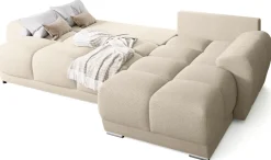 Narożniki></noscript>BROMARKT Beżowy narożnik rozkładany do salonu NUBES z funkcją spania