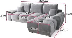 Narożniki></noscript>BROMARKT Beżowy narożnik rozkładany do salonu NUBES z funkcją spania