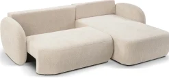 Meble Dla Dzieci|Meble Młodzieżowe></noscript>LASKI Beżowy narożnik z funkcją spania do salonu boucle OMERO