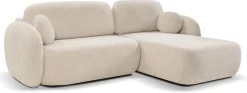 Meble Dla Dzieci|Meble Młodzieżowe></noscript>LASKI Beżowy narożnik z funkcją spania do salonu boucle OMERO