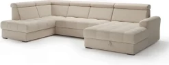 Narożniki>COMFORTEO Beżowy narożnik z funkcją spania RIVA