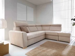 Narożniki>COMFORTEO Beżowy narożnik z funkcją spania RIVA