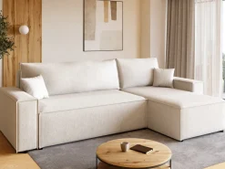 Meble Dla Dzieci|Meble Młodzieżowe>KENIX Beżowy nowoczesny narożnik do salonu ADI z funkcją spania