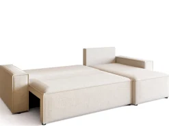 Meble Dla Dzieci|Meble Młodzieżowe></noscript>KENIX Beżowy nowoczesny narożnik do salonu ADI z funkcją spania
