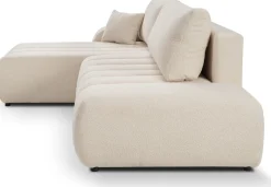 Narożniki></noscript>LASKI Beżowy rozkładany narożnik do salonu z funkcją spania BLISS