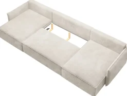 Narożniki></noscript>BROMARKT Beżowy rozkładany narożnik U z funkcją spania do salonu ARTUR