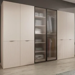 Szafy Modułowe|Szafy Dwudrzwiowe>PIASKI Beżowy zestaw szaf modułowych do sypialni 3x101 cm SIGMA