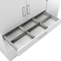 Meble Dla Dzieci|Szafy Do Pokoju Dziecięcego></noscript>Stolar Biała duża szafa uchylna z lustrem i szufladami 200 cm POLAR