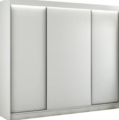 Zestawy Mebli Do Przedpokoju|Szafy Trzydrzwiowe>Arton Biała duża trzydrzwiowa szafa przesuwna do sypialni 250 cm BRANDON biały