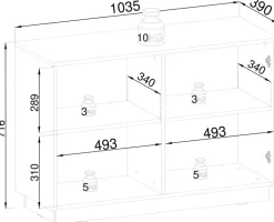 Komody></noscript>PIASKI Biała dwudrzwiowa komoda z ryflowanymi frontami 103 cm RAVO biały