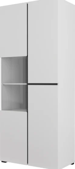 Zestawy Mebli Do Sypialni|Zestawy Mebli Do Salonu>Helvetia Biała dwudrzwiowa półwitryna do salonu 80 cm CROSS biały