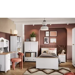 Meble Młodzieżowe|Zestawy Mebli Młodzieżowych></noscript>lenart. Biała dwudrzwiowa szafa młodzieżowa z półkami STORY