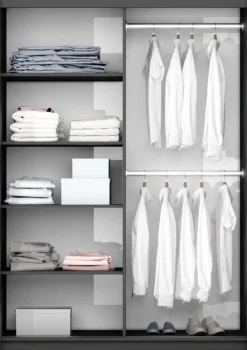 Meble Dla Dzieci|Szafy Dwudrzwiowe>Stolar Biała dwudrzwiowa szafa przesuwna z lustrem 150 cm VASCO biały