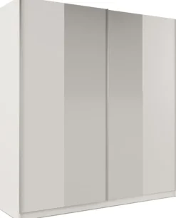 Szafy Dwudrzwiowe|Szafy Z Lustrem>Stolar Biała dwudrzwiowa szafa przesuwna z lustrem 200 cm PARDO biały