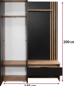 Szafy Do Przedpokoju></noscript>Stolar Biała garderoba z lamelami i lustrem 140 cm MONTE