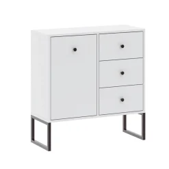 Komody>INTER MEBLE Biała komoda 77 cm do salonu z szufladami LAMORI biały