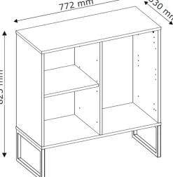 Komody></noscript>INTER MEBLE Biała komoda 77 cm do salonu z szufladami LAMORI biały