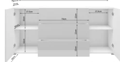 Zestawy Mebli Do Salonu|Komody></noscript>BRATEX Biała komoda 150 cm do salonu z szufladami BRAVIN