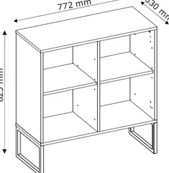 Komody></noscript>INTER MEBLE Biała komoda 77 cm do salonu LAMORI z drzwiczkami biały
