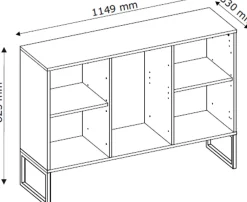 Komody></noscript>INTER MEBLE Biała komoda 115 cm do salonu z szufladami i drzwiczkami LAMORI biały