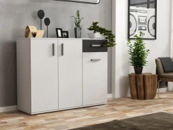Komody>Meblohand Biała komoda do przedpokoju z szufladą JOVITA