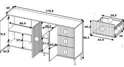 Zestawy Mebli Do Salonu|Komody></noscript>INTER MEBLE Biała komoda do salonu na nóżkach 180 cm BELLUNO biały