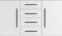 Zestawy Mebli Do Sypialni|Komody></noscript>GiB Meble Biała komoda do sypialni z szufladami 150 cm MAXIDO biały