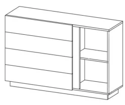 Zestawy Mebli Do Salonu|Komody></noscript>LASKI Biała komoda na wysoki połysk LINDA