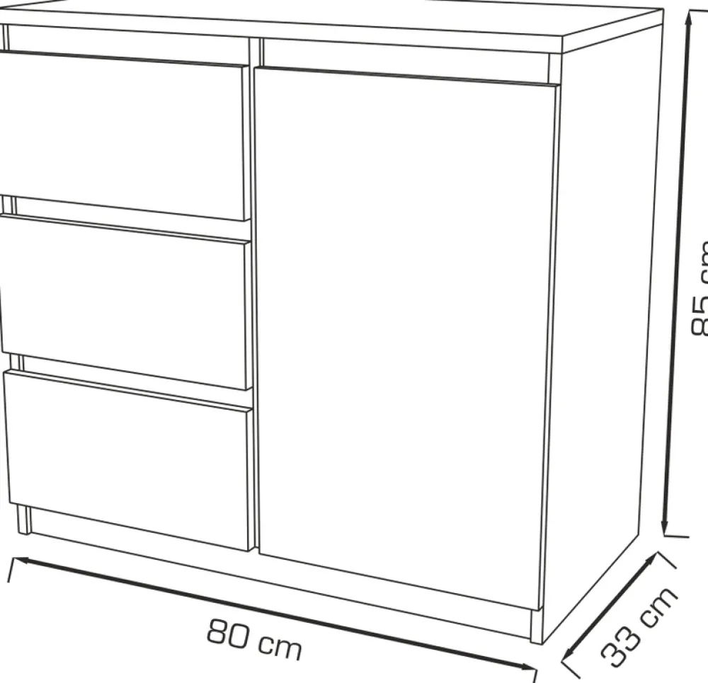 Komody>Meblohand Biała komoda nowoczesna z szufladami 80 cm MONTEGO biały